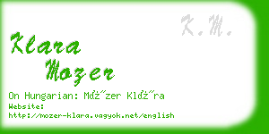 klara mozer business card